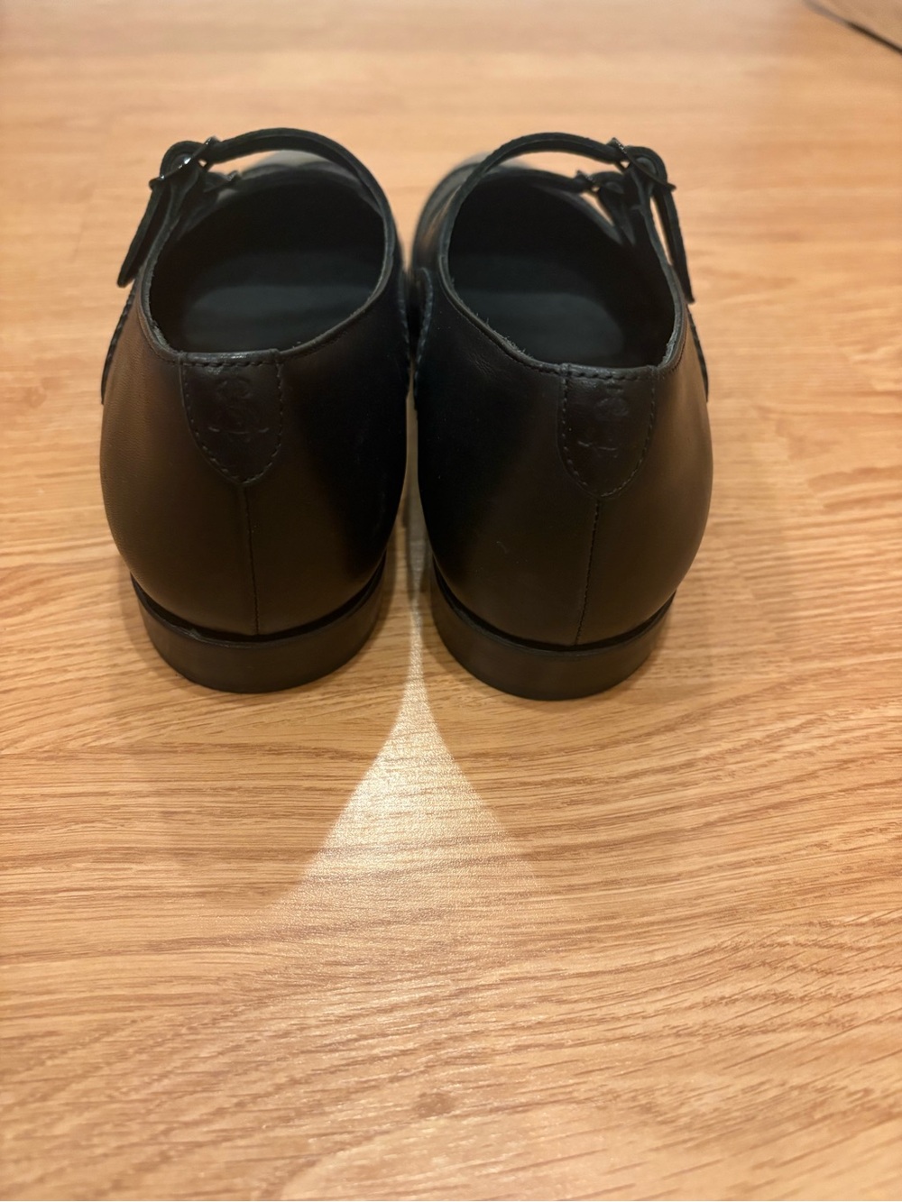 Angela Scott Pointed Double-Strap Mary Jane Flats - Black - Picture 3 of 7